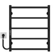 Електрична сушарка для рушників Deffi Ladder П5 500х600 ліве підключення JD03 чорний C.LK.60.50.5.E.B.L.1