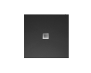 Душовий піддон Hatria Petra H3 Levigato 80x80 см з сифоном кераміка чорний матовий PL08008000200