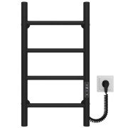 Електрична сушарка для рушників Deffi Оріон П4 300х600 праве підключення JD03 чорний C.OR.60.30.4.E.B.R.1