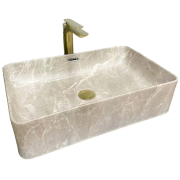 Раковина для ванної кімнати VBI ARABBA M 56x34,5 см кераміка бежевий камінь матовий VBI-013504