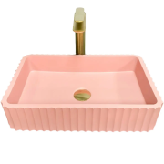 Раковина для ванної кімнати VBI FLORENTIA 49x30 см конгломерат рожевий матовий VBI-015005