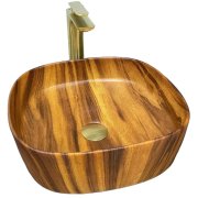 Раковина для ванной VBI AREZZO 37,5x37,5 см керамика дерево матовое VBI-013205