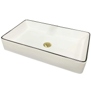 Раковина для ванної кімнати VBI TRIEST 61,5x35 см кераміка білий з чорною каймою VBI-012710