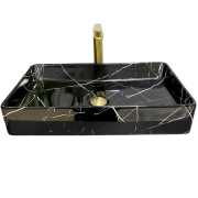 Раковина для ванной VBI TRIEST 61,5x35 см керамика черный мармо глянцевый VBI-012707