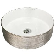 Раковина для ванної кімнати VBI PRATO 36x36 см кераміка срібний/білий VBI-011407