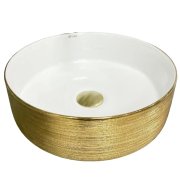 Раковина для ванной VBI PRATO 36x36 см керамика золотой/белый VBI-011408