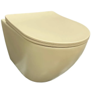 Унитаз подвесной VBI VULCANO 49х36,5 см безободковый с крышкой soft-close керамика бежевый матовый VBI-020408