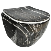 Унитаз подвесной VBI VULCANO 48х36 см безободковый с крышкой soft-close керамика черный оникс VBI-020403