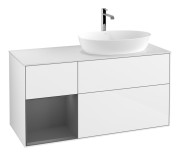 Тумба под раковину Villeroy & Boch Finion 120х50,1 см с подсветкой МДФ глянцевый белый лак/стекло белое матовое F801GKGF