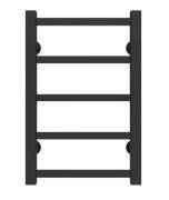 Сушка для рушників водяна Deffi Forest П5 300х500 бічне ліве підключення чорний A.FR.50.30.5.B.B