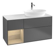 Тумба под раковину Villeroy & Boch Finion 120х50,1 см с подсветкой МДФ антрацит матовый лак/стекло белое матовое F801PCGK