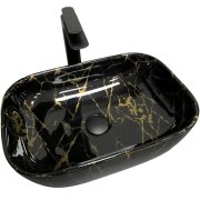 Раковина для ванної кімнати VBI PARMA 46x32,5 см кераміка чорний мармур глянсовий VBI-011207