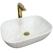 Раковина для ванної кімнати VBI RAVENNA 46x32,5 см кераміка природний мармур глянсовий VBI-011208