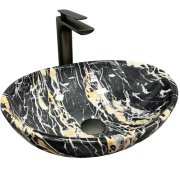 Раковина для ванної кімнати VBI PARMA 41,5x33,5 см кераміка чорний опал глянсовий VBI-011008