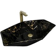 Раковина для ванної кімнати VBI VENEZIA 63,5x41 см кераміка чорний мармур глянсовий VBI-012405