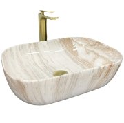 Раковина для ванної кімнати VBI RAVENNA  46x32,5 см кераміка травертин глянсовий VBI-011204