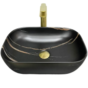 Раковина для ванной VBI RAVENNA 46x32,5 см керамика черный камень матовый VBI-011214