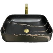 Раковина для ванной VBI PALERMO 50x39 см керамика черный камень матовый VBI-012306