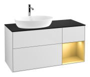 Тумба під раковину Villeroy & Boch Finion 120х50,1 см із підсвічуванням МДФ білий матовий лак/скло чорне матове F812HFMT