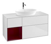 Тумба під раковину Villeroy & Boch Finion 120х50,1 см із підсвічуванням МДФ білий матовий лак/скло біле матове F821HBMT