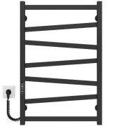 Електрична сушарка для рушників Deffi Alpha П7 500х800 ліве підключення JD04 чорний A.AL.80.50.7.E.B.L.2