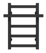 Сушка для рушників водяна Deffi Nicolе П5 300х500 бічне праве підключення чорний A.NI.50.30.5.B.C