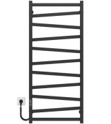 Електричний сушка для рушників Deffi Alpha П11 500х1200 ліве підключення JD04 чорний A.AL.120.50.11.E.B.L.2