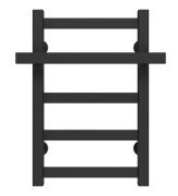 Полотенцесушитель водяной Deffi Nicolе П5 400х500 нижнее подключение черный A.NI.50.40.5.B.A