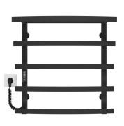 Електрична сушарка для рушників Deffi Lotos П5 400х600 ліве підключення JD04 чорний A.LO.60.40.5.E.B.L.2