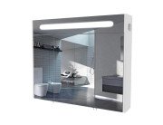 Зеркальный шкафчик Аквародос Париж 100х80 см с подсветкой ДСП/стекло белый АР000001162