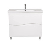 Тумба для підлоги Аквародос Альфа 100 см з раковиною Frame ДСП/МДФ білий АР000040175