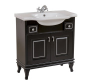 Тумба підлогова Аквародос Беатріче 80 см з раковиною New Classic ДСП/МДФ чорний патина хром АР000042845