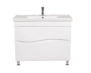 Тумба для підлоги Аквародос Альфа 100 см з раковиною Frame ДСП/МДФ білий АР000040175