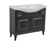 Тумба для підлоги Аквародос Беатріче 100 см з раковиною Lila ДСП/МДФ чорний патина золото АР000073687