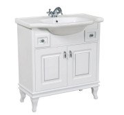 Тумба підлогова Аквародос Беатріче 80 см з раковиною New Classic ДСП/МДФ білий патина хром АР000040197