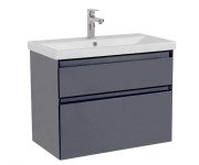 Тумба подвесная Аквародос Элит 80 см с раковиной Elite ДСП/МДФ графит глянец АР000049085