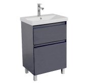 Тумба напольная Аквародос Элит 60 см с раковиной Elite ДСП/МДФ графит глянец АР000049082