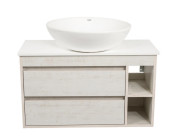 Тумба підвісна Аквародос Шельф 100 см зі стільницею Loft-Iron та раковиною Zero ДСП нордленд АР000085171