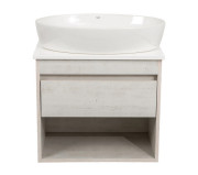 Тумба підвісна Аквародос Шельф 65 см зі стільницею Loft-Iron та раковиною One ДСП нордленд АР000085182