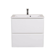 Тумба підвісна Аквародос Акцент 80 см з раковиною Альфа ДСП/МДФ білий глянець АР000040138