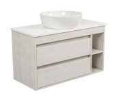 Тумба підвісна Аквародос Шельф 100 см зі стільницею Loft-Iron та раковиною One ДСП нордленд АР000085176