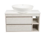 Тумба підвісна Аквародос Шельф 100 см зі стільницею Loft-Iron та раковиною Zero ДСП нордленд АР000085171