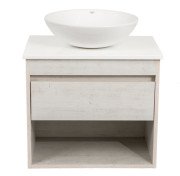 Тумба підвісна Аквародос Шельф 65 см зі стільницею Loft-Iron та раковиною Zero ДСП нордленд АР000085172