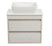 Тумба підвісна Аквародос Шельф 65 см зі стільницею Loft-Iron та раковиною One ДСП нордленд АР000085188