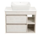 Тумба підвісна Аквародос Шельф 75 см зі стільницею Loft-Iron та раковиною One ДСП нордленд АР000085189