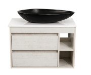 Тумба підвісна Аквародос Шельф 85 см зі стільницею Loft-Iron та раковиною Olive ДСП нордленд АР000085195