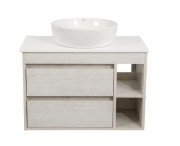 Тумба підвісна Аквародос Шельф 85 см зі стільницею Loft-Iron та раковиною One ДСП нордленд АР000085180