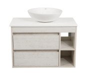 Тумба підвісна Аквародос Шельф 85 см зі стільницею Loft-Iron та раковиною Zero ДСП нордленд АР000085175