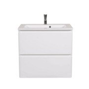 Тумба подвесная Аквародос Акцент 80 см с раковиной Альфа ДСП/МДФ белый глянец АР000040138