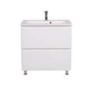 Тумба напольная Аквародос Акцент 80 см с раковиной Альфа ДСП/МДФ белый глянец АР000040140